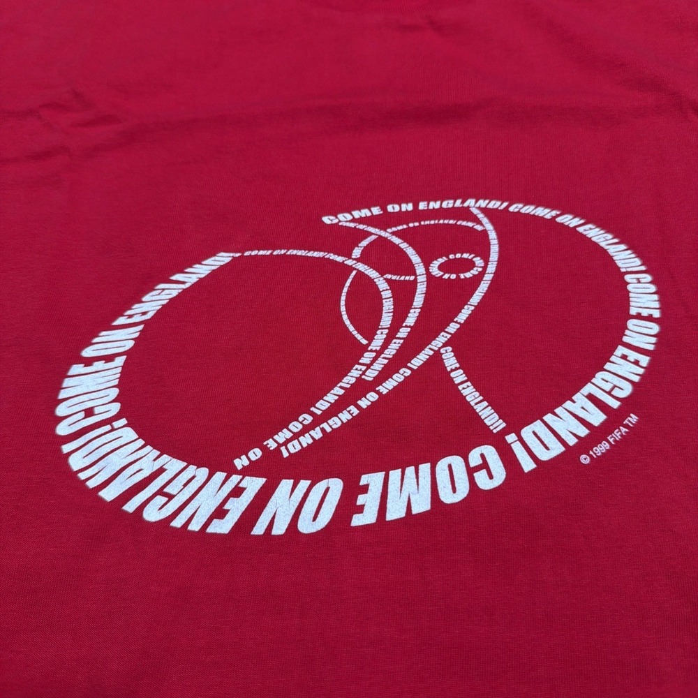 Adidas Vintage 2002 "Come On England" World Cup Korea Japan Soccer TShirt MEDIUM - Picture 4 of 12